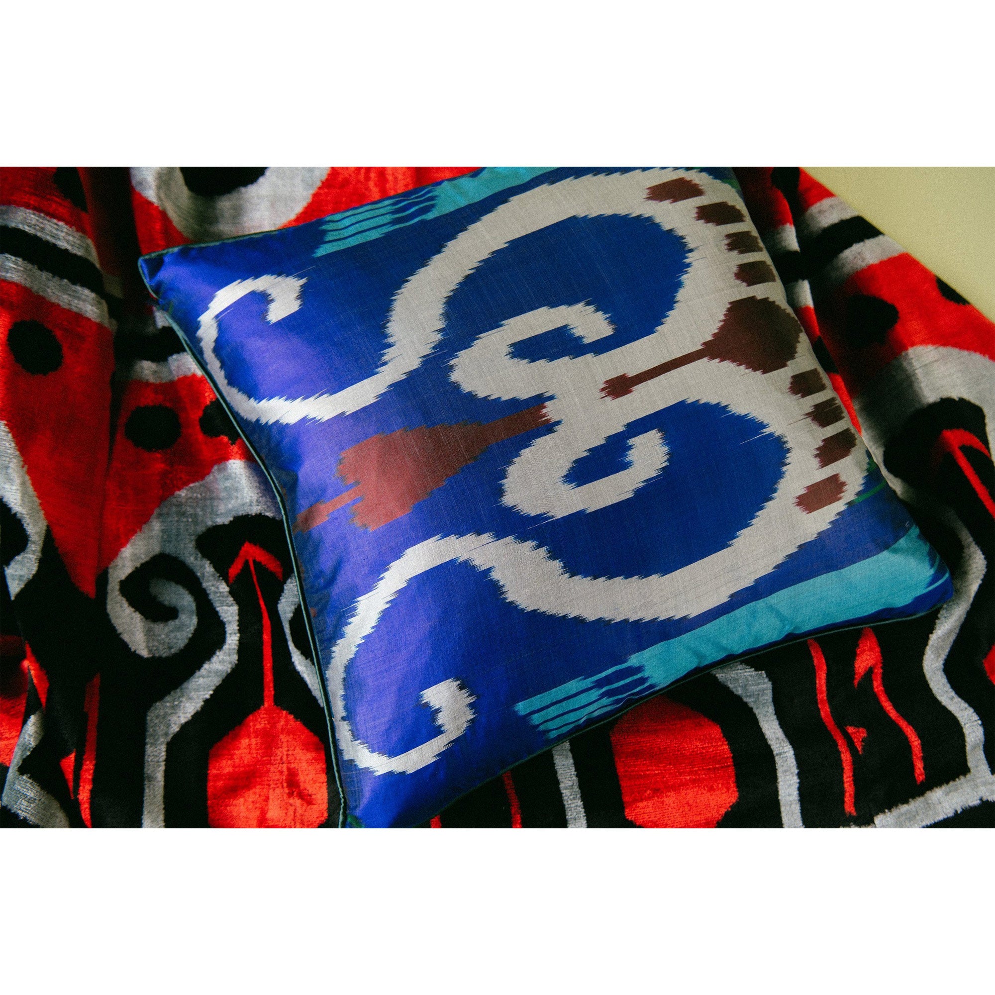ikat pillowacse with background 
