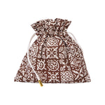 Choix x Coco Shop Cotton Pouch with a brown geometric print