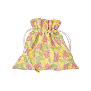 Noni Pouch in Coco Shop Yellow Floral Fabric