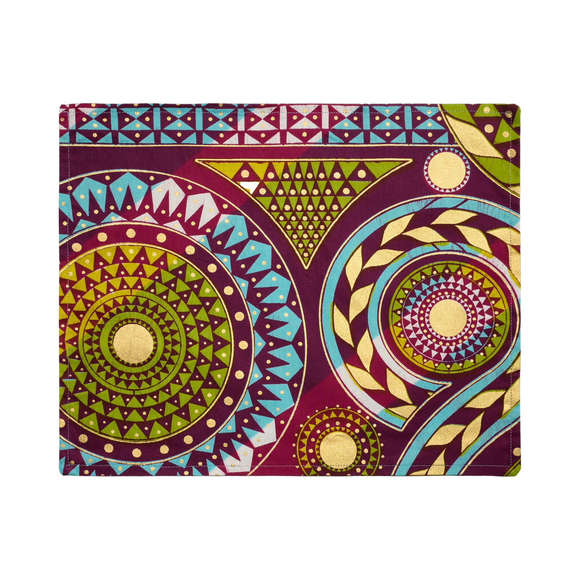 African Ankara Placemat - Maroon and Blue