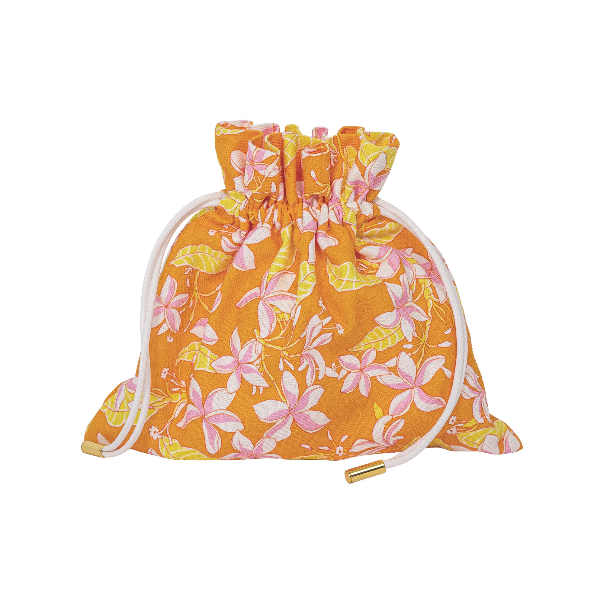 Choix x Coco Shop cotton pouch with an orange floral print