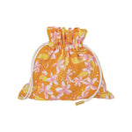 Choix x Coco Shop cotton pouch with an orange floral print