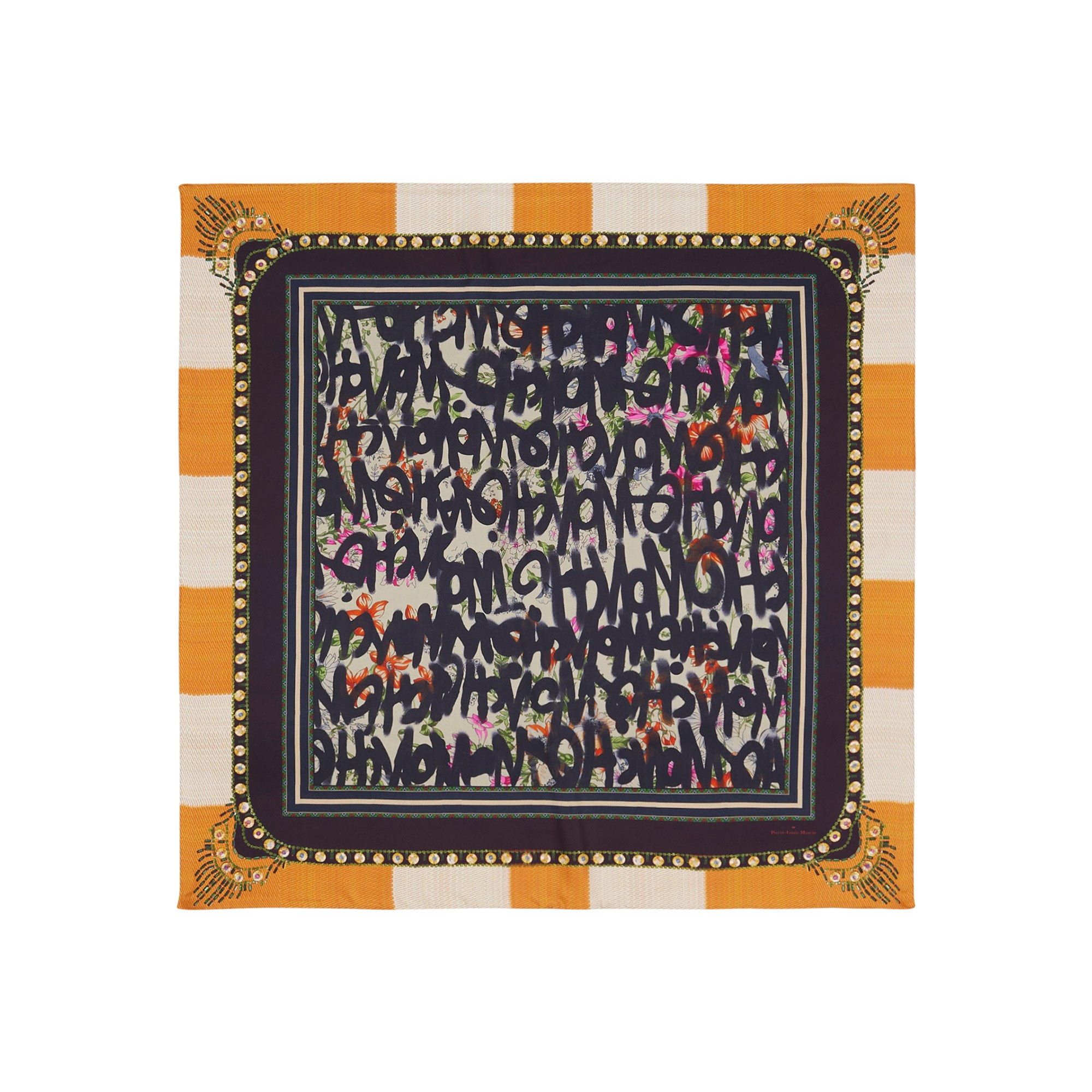 Pierre Louis Mascia Cialda Scarf Grafitti flat lay