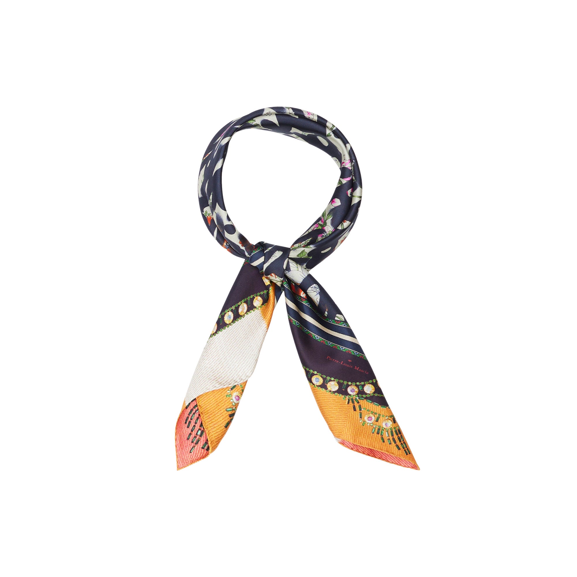 Pierre-Louis Mascia pure Silk scarf wrap 100% authentic 200x35cm Defect#7