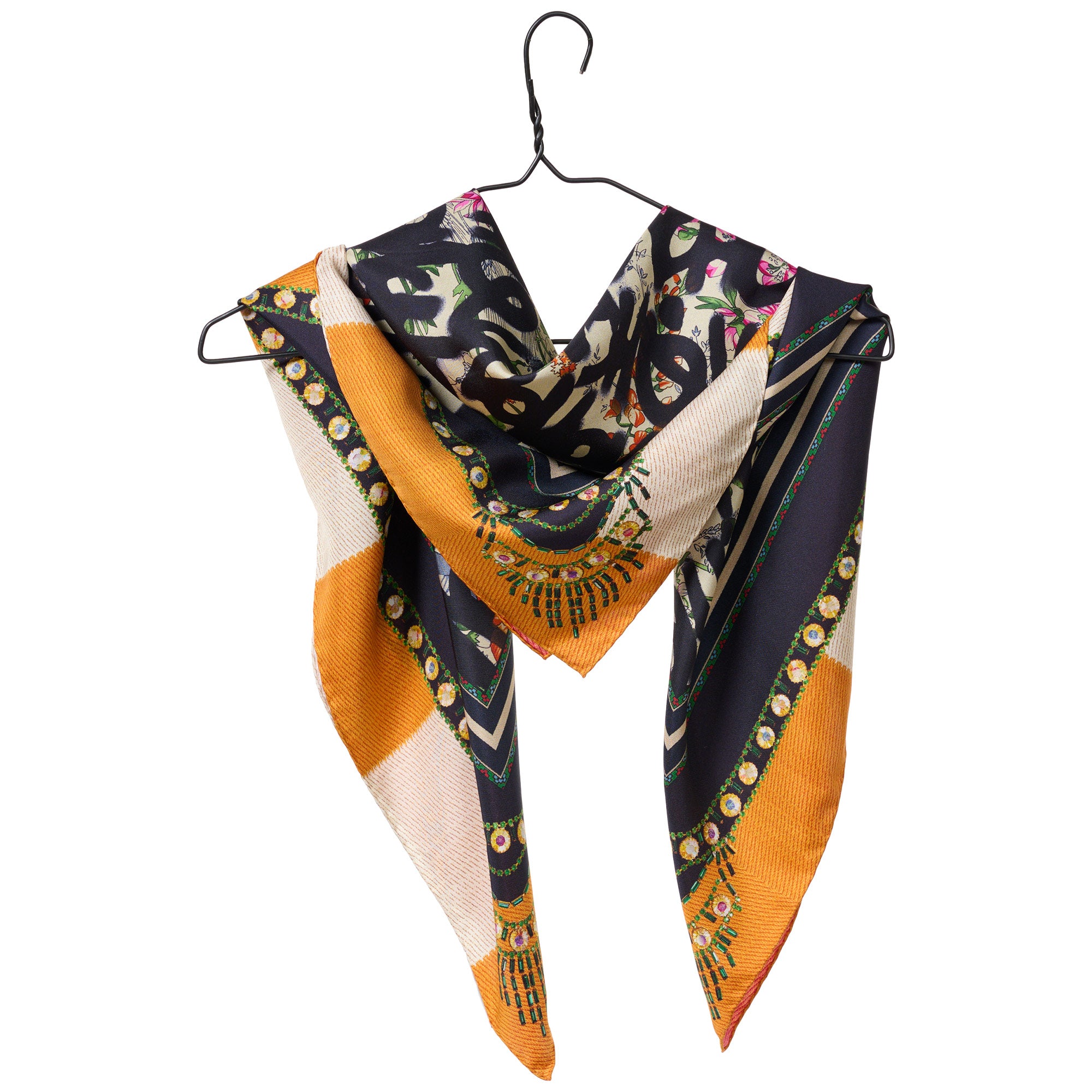 Pierre-Louis Mascia Multi-Patterned Silk Scarf, Animal Jungle Pri, Women's, Scarves & Wraps Silk Scarf Scarves