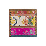 mixed print silk square scarf flat lay