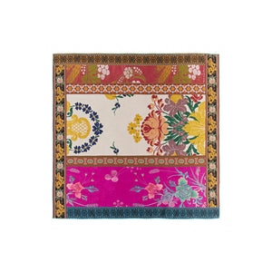 mixed print silk square scarf flat lay