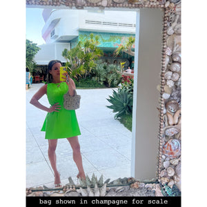 Bianca Lamé Micro Bag - Chartreuse