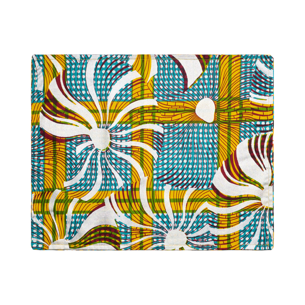 yellow and blue placemat