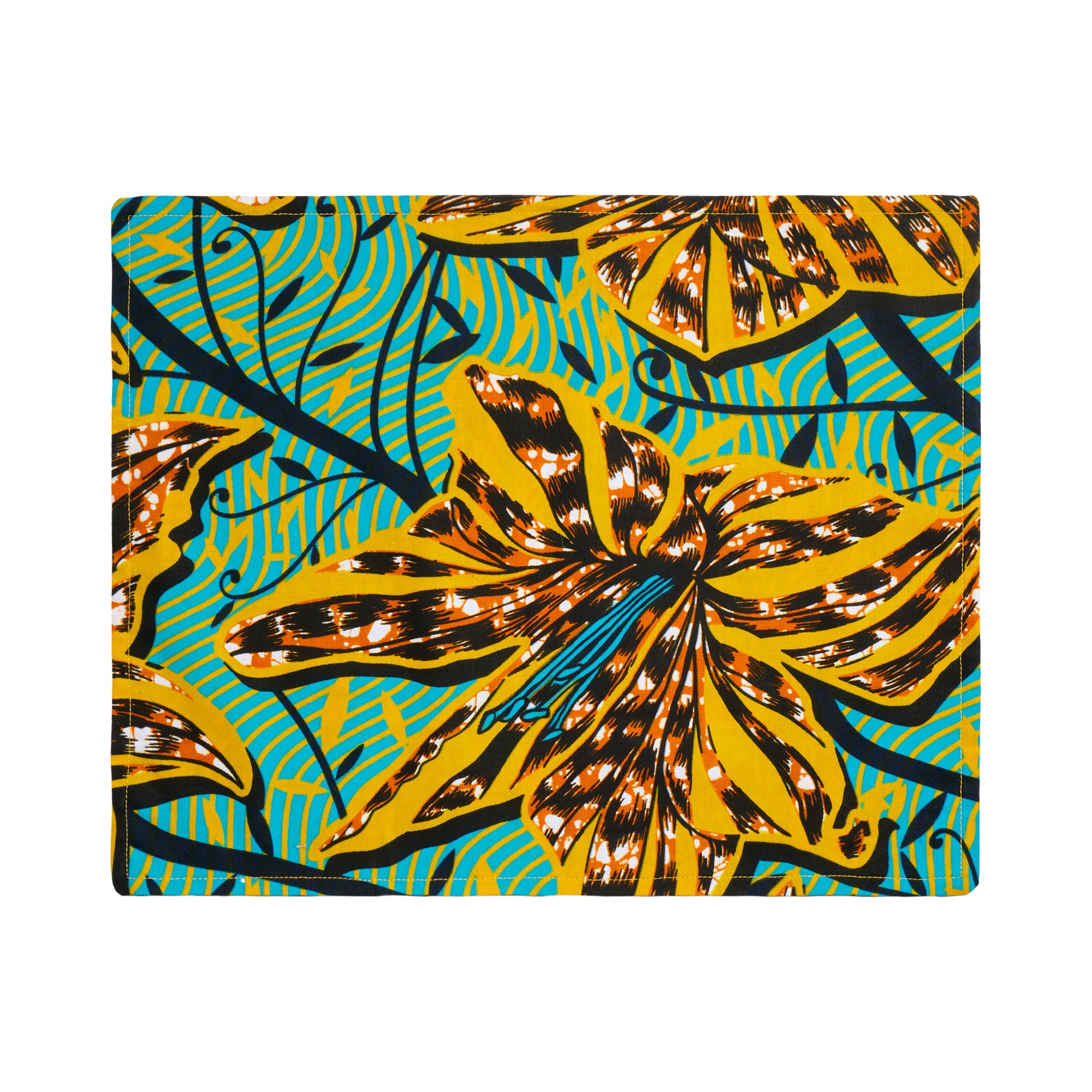 yellow and blue placemat