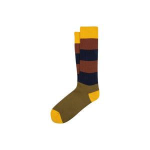 Richmond Sock - Yellow, Brown, Olive