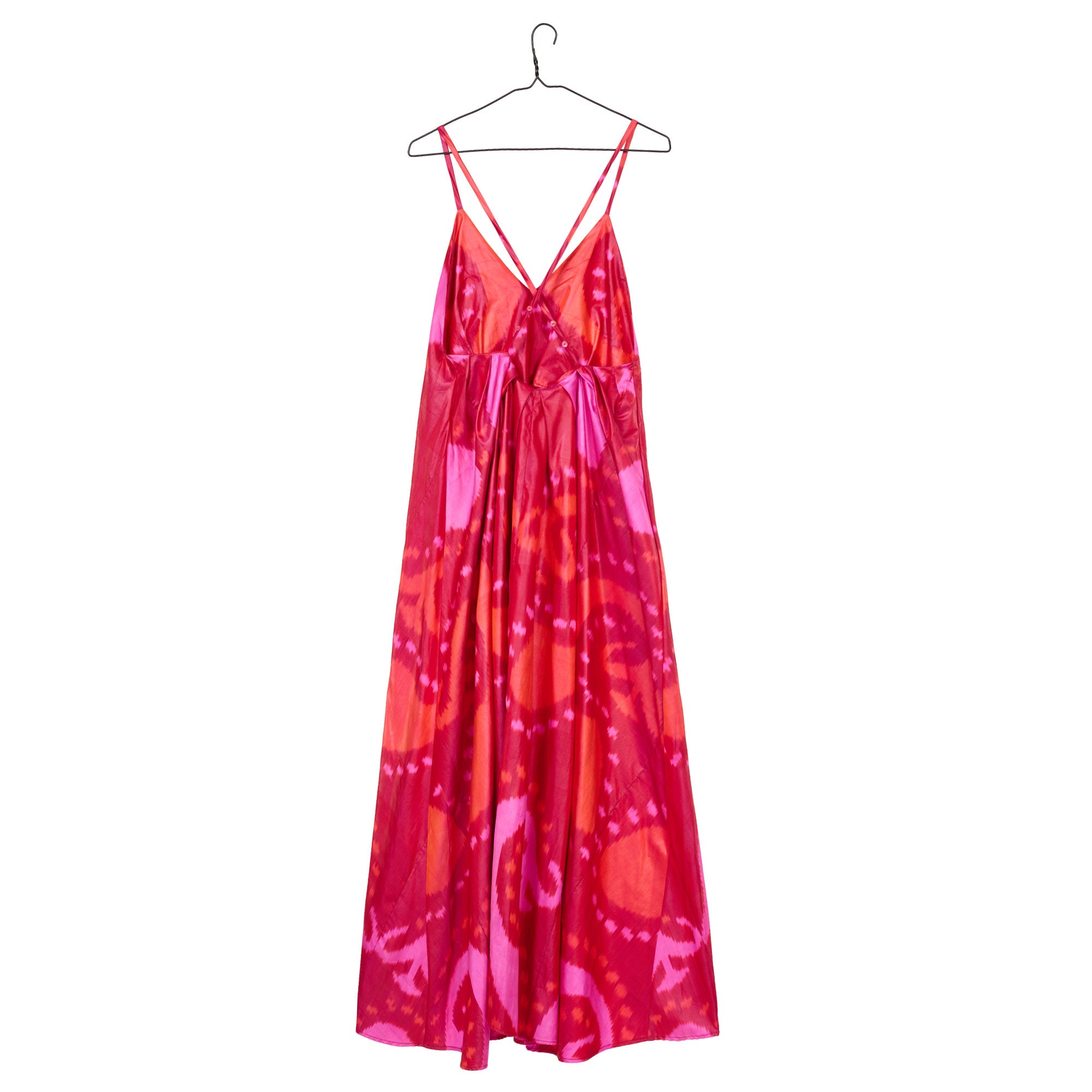Beltepa_ciringuito_dress_pink_red_ikat_back