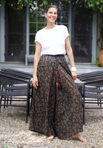 Floral Palazzo Pant - Black