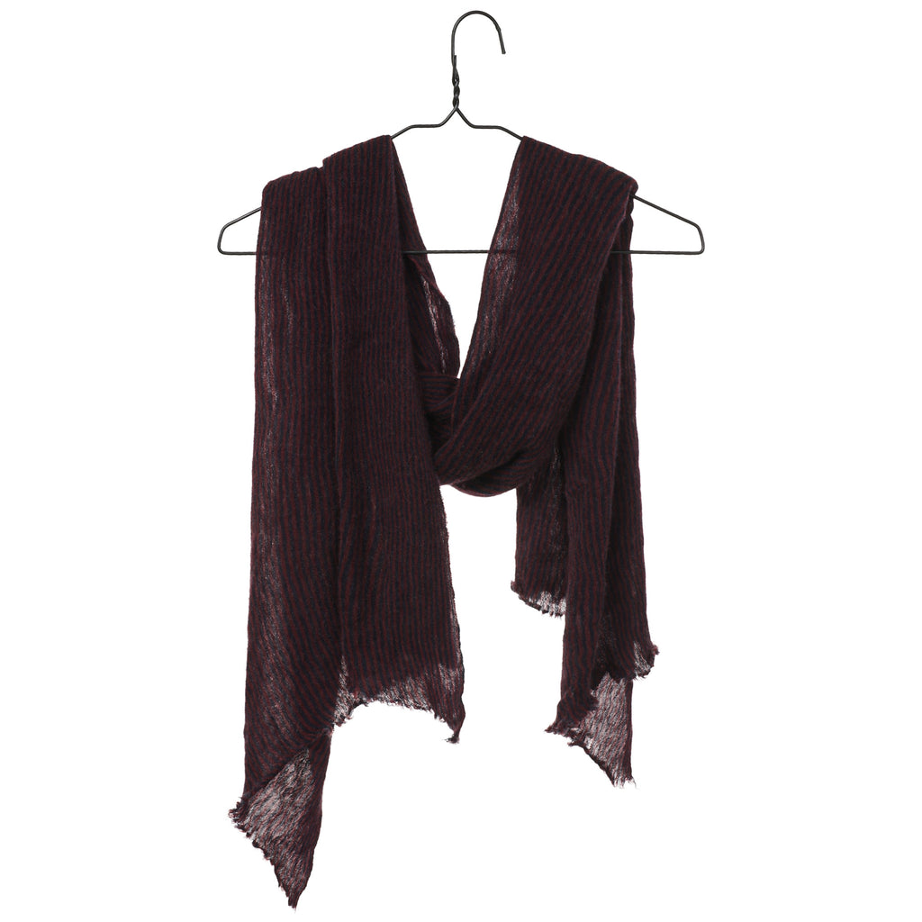 Pinstripe Melange Scarf - Wine