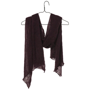 Pinstripe Melange Scarf - Wine
