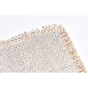 Fringed Placemat Set - Silver Melville