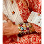 Love Bracelet - Bordeaux + Turquoise modeled