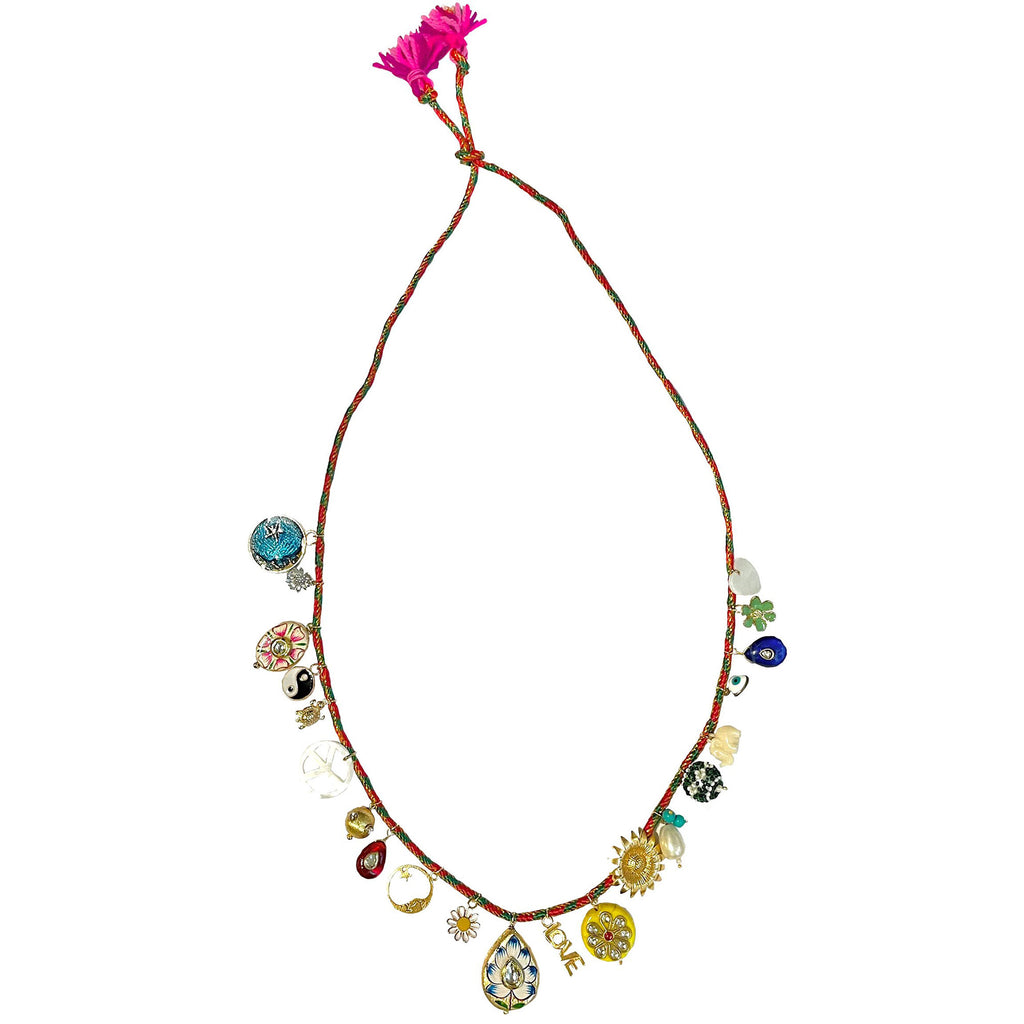 Gris Gris Necklace - Red + Green
