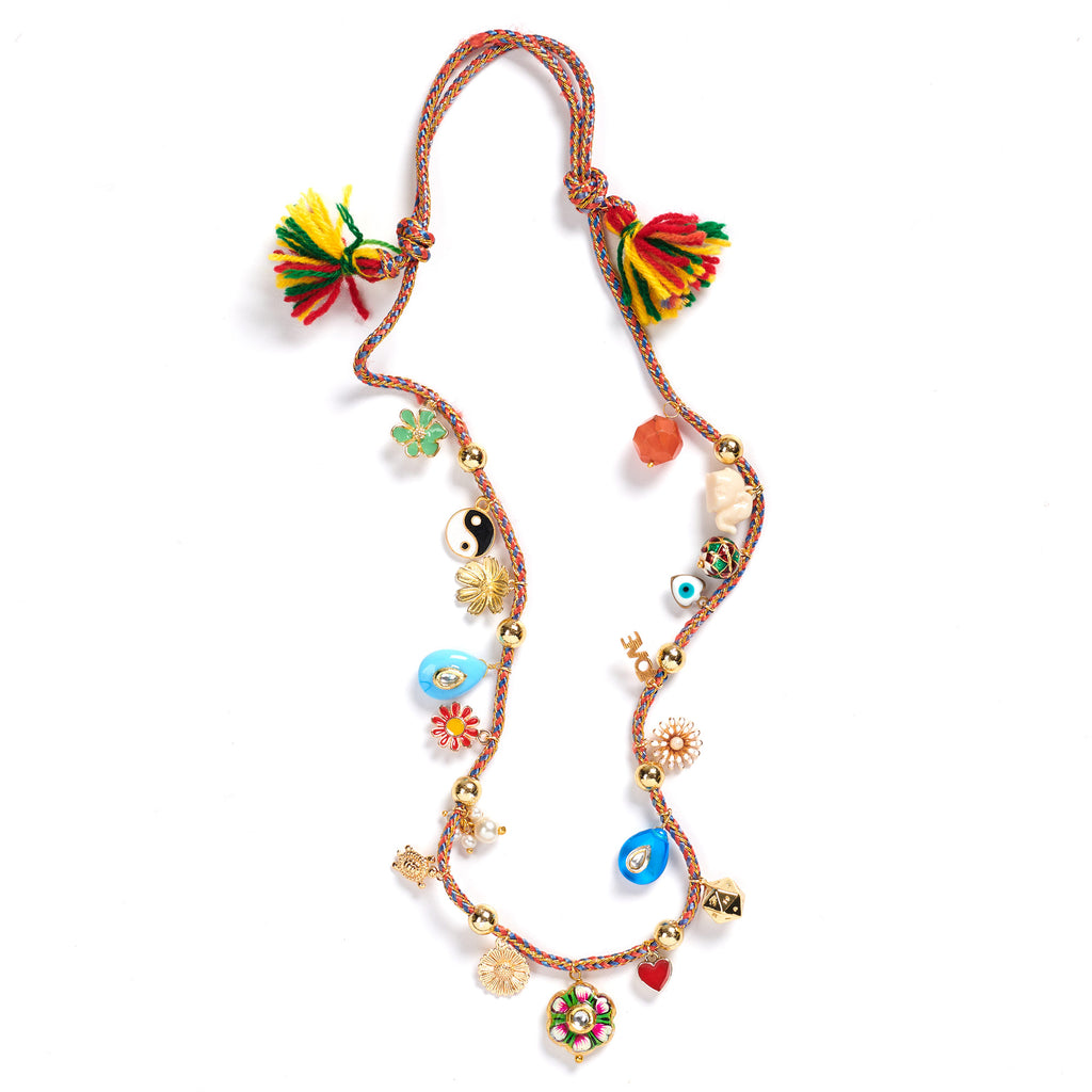Gri Gri Necklace - Mauve + Salmon