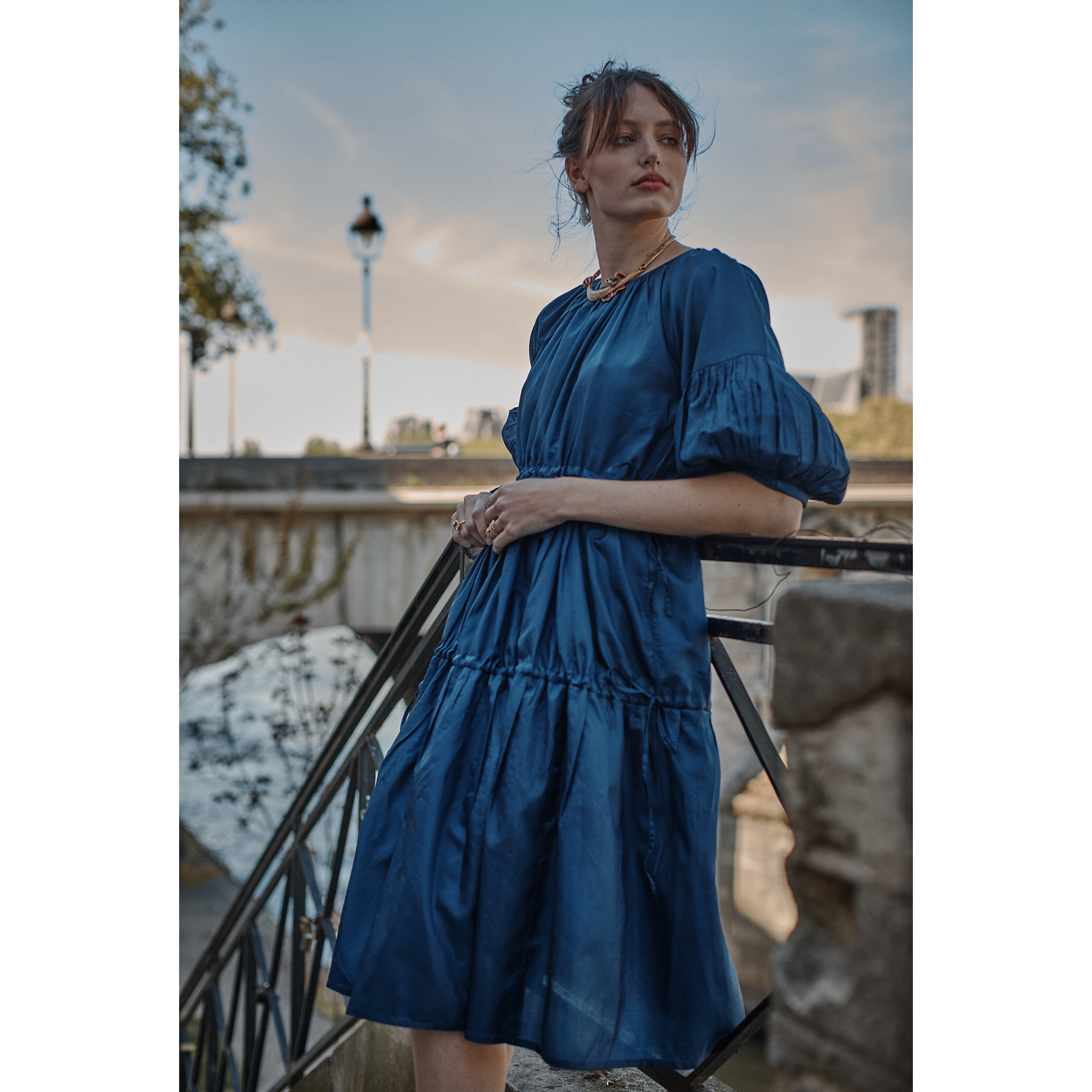 Future-primitive-choix-muffet-dress-indigo-silk-modeled