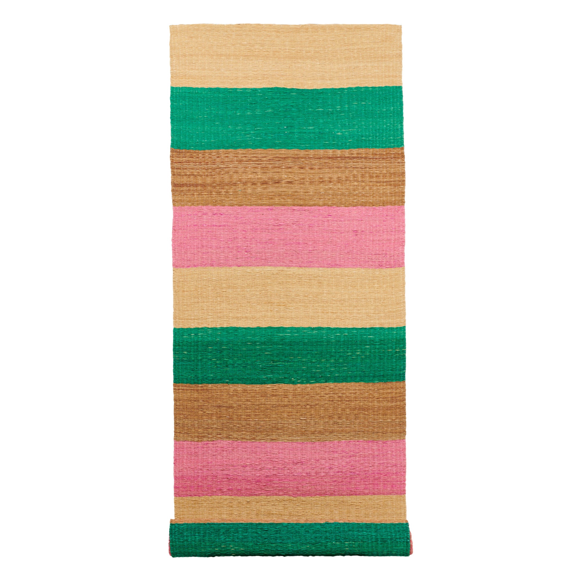 Estera Fernando Stripe Runner - Pink, Green, Natural - 6ft