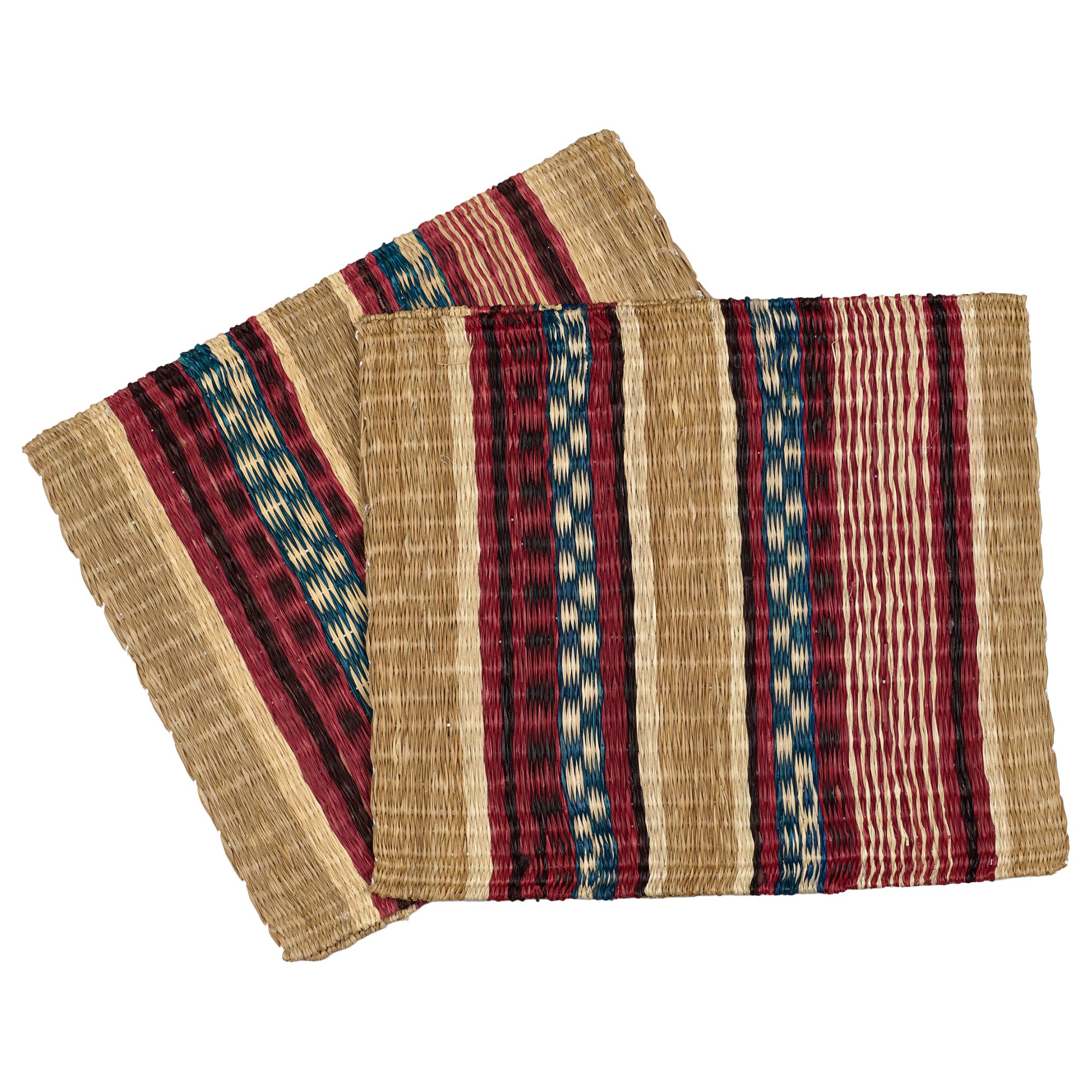 Polished-coconut-placemat-red-brown-set
