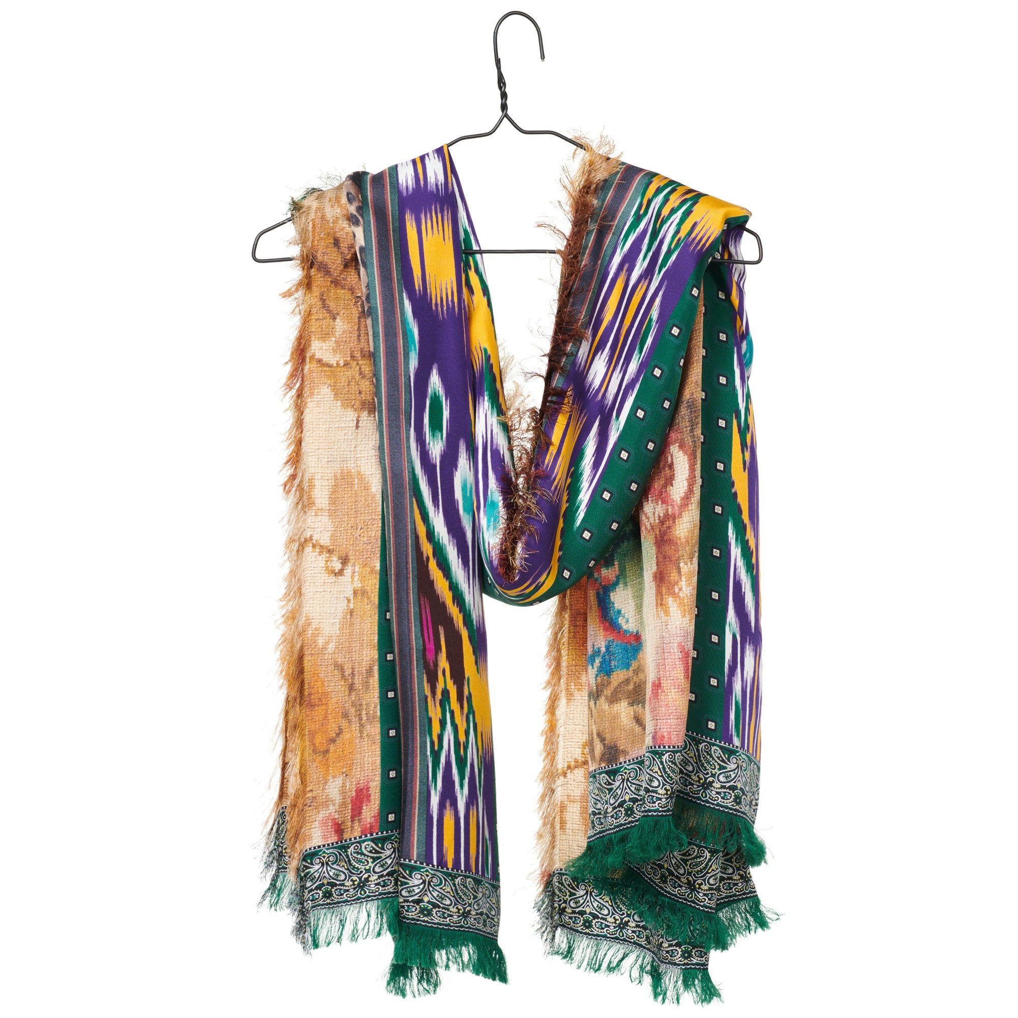 Fringed Silk Scarf - Multi