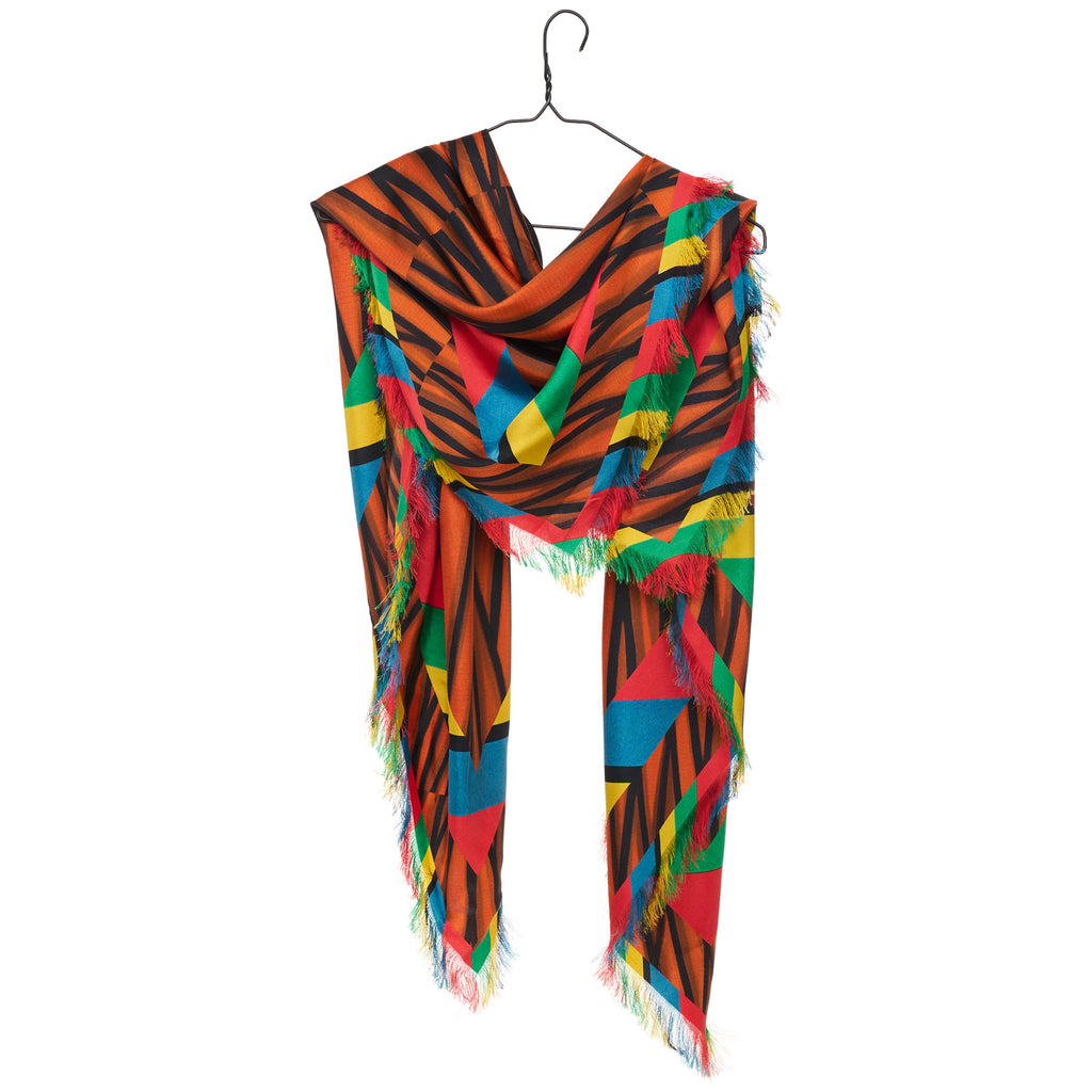 PLM_Fringed_Silk_Scarf_Tiger_stripe_draped