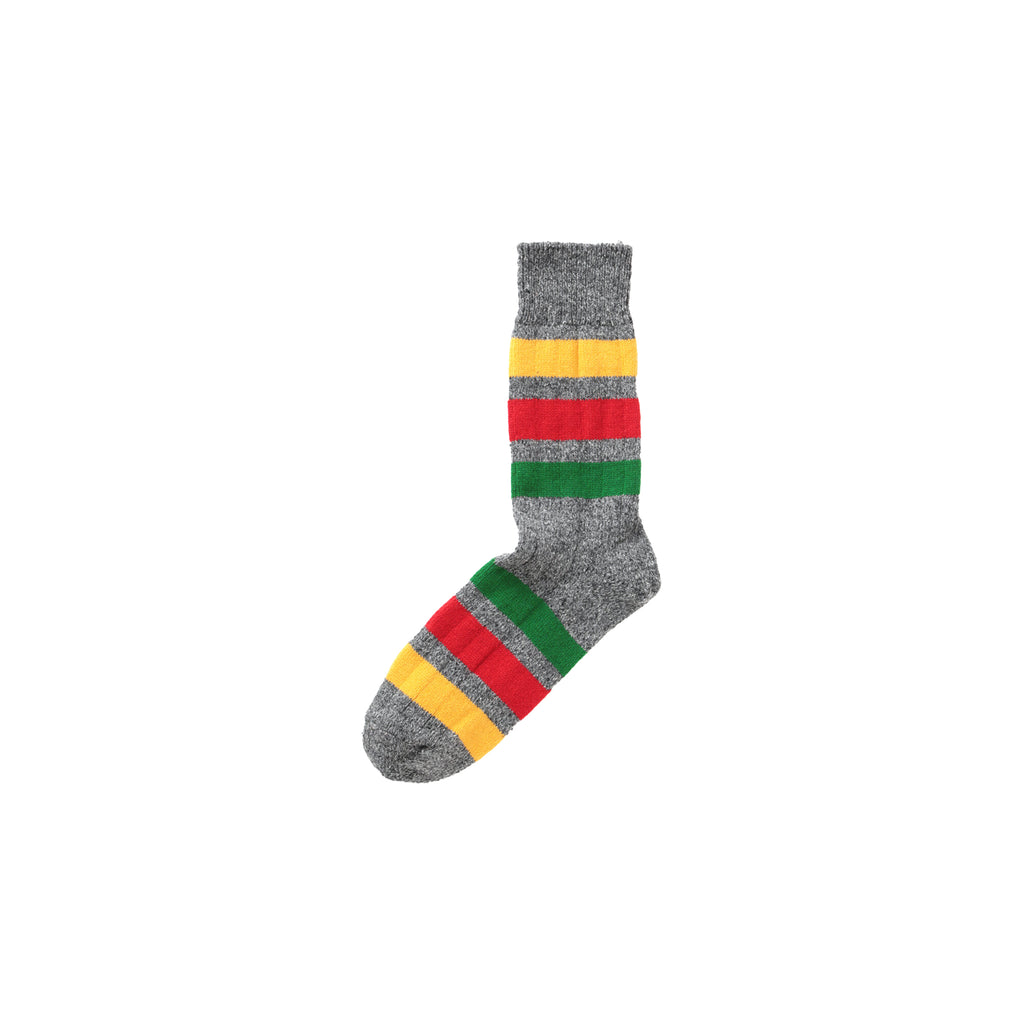 Park Stripe Crew Sock - Charcoal