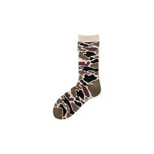 Pile Camo Crew Sock - Beige