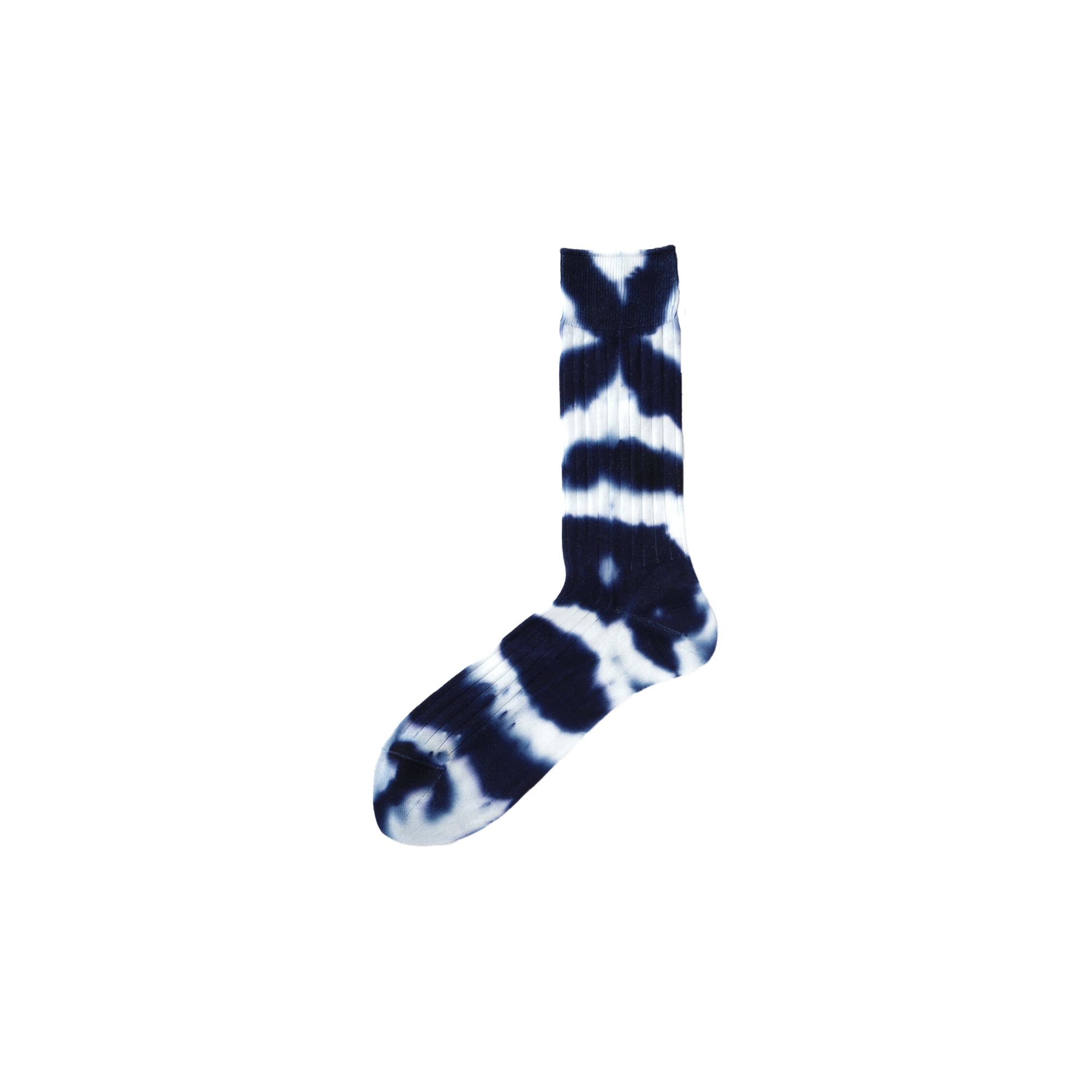 Tie Dye Formal Sock - Navy/White