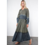 Khaki & Charcoal Tie Dye Skirt