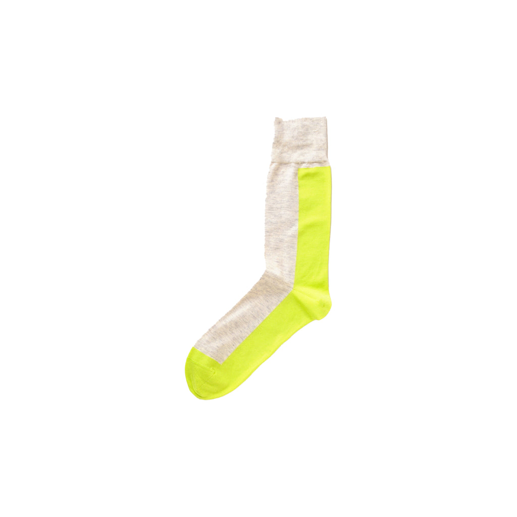 Vertical Crew Sock - Neon Yellow