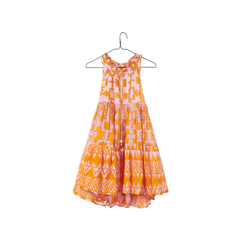 Mini Hippy Dress - Orange