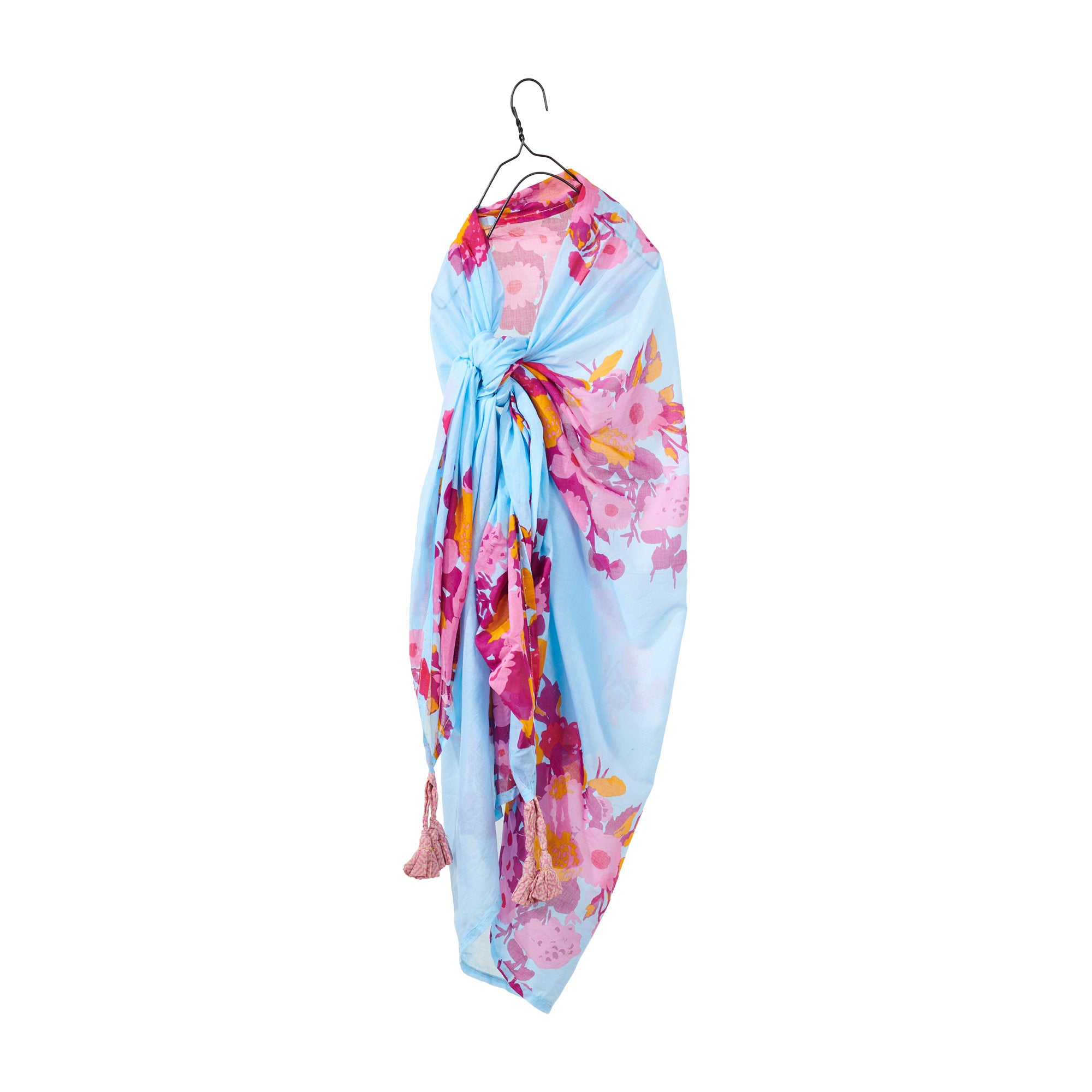 Floral Pareo - Aqua/Pink