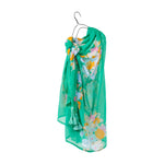 Floral Pareo - Green/Apricot