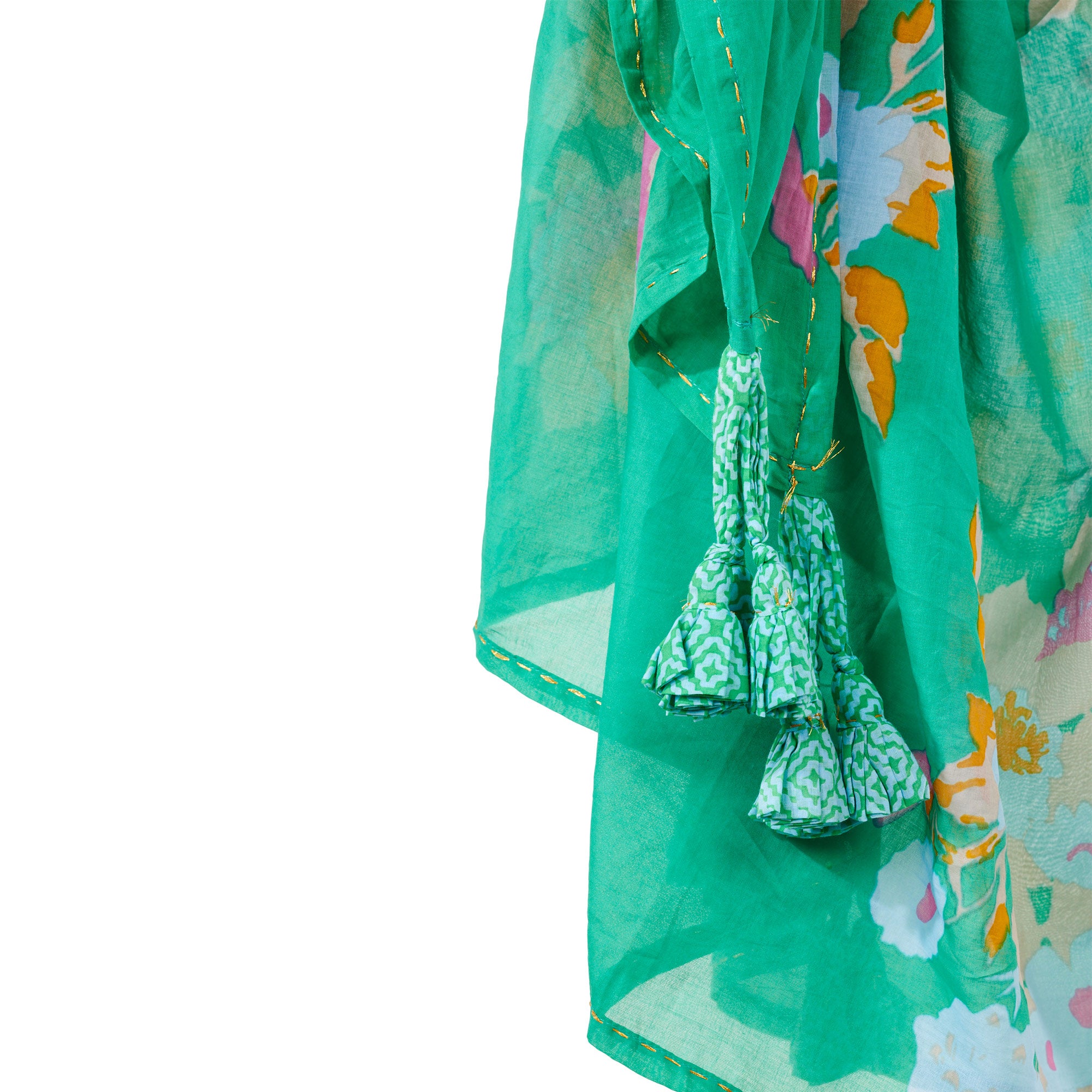 Floral Pareo - Green/Apricot