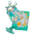 Floral Pareo - Green/Apricot