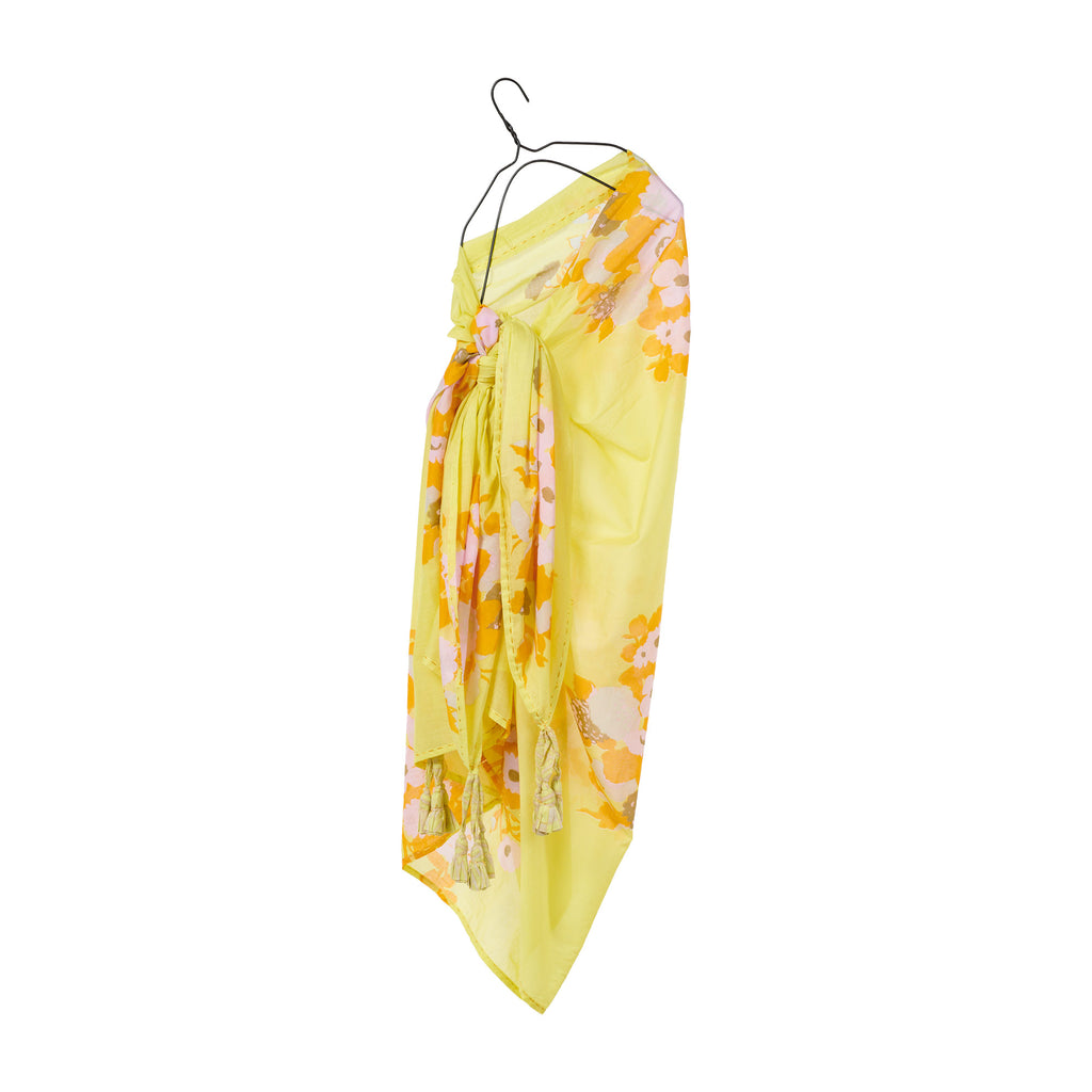 Floral Pareo - Big Flower Lime