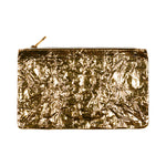 Leather Embellished Medium Pouch - Gold #1